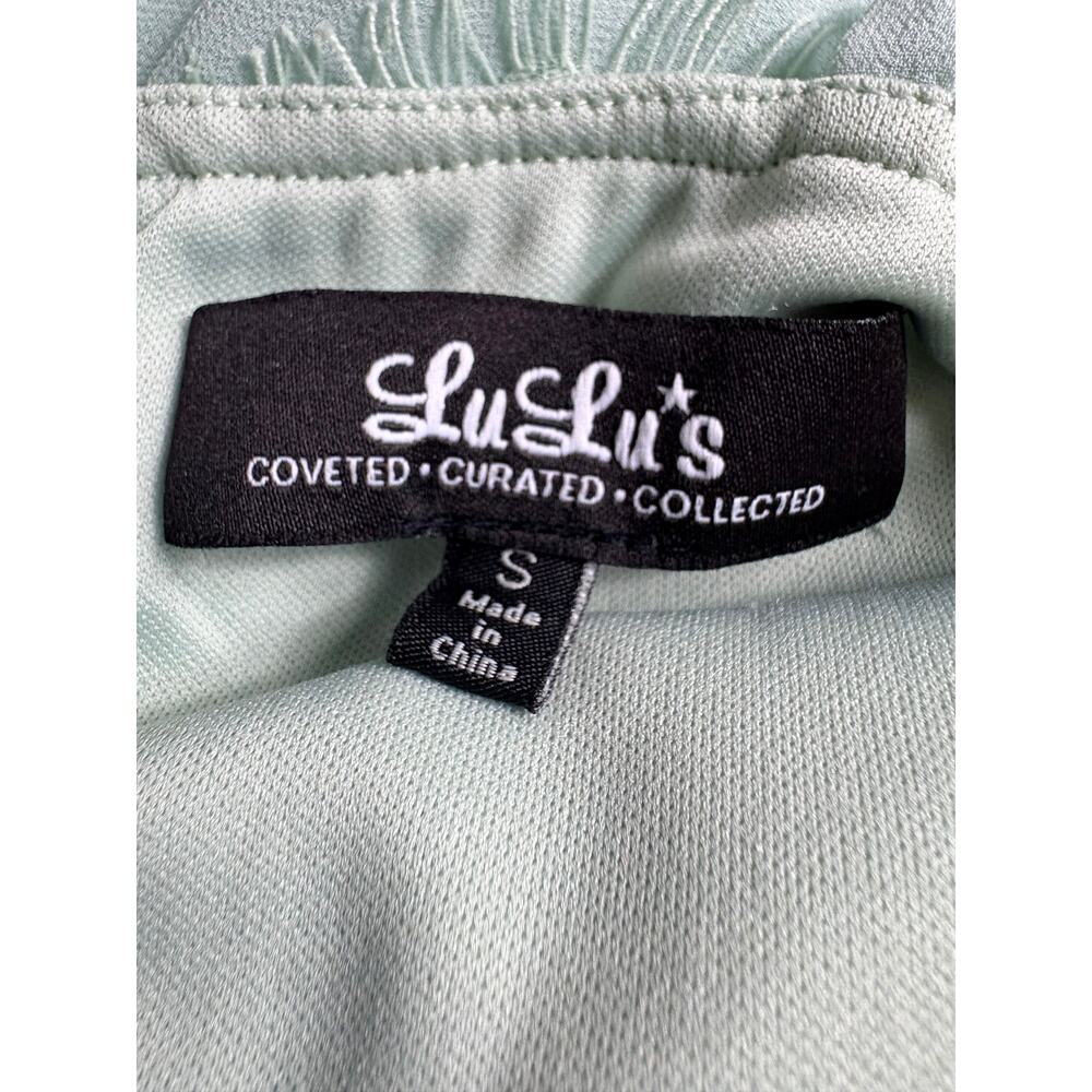 Lulus Sage Green Halter Neck Lace Maxi Dress Size S NWT - Picture 5 of 8